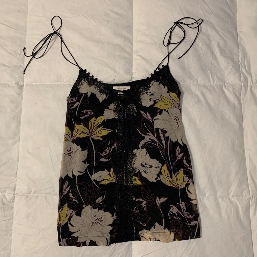 Ella Moss XS black floral camisole
